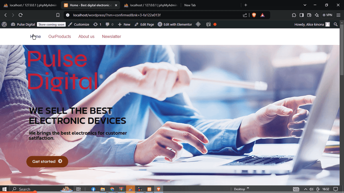 Screenshot of Pulse Digital UI