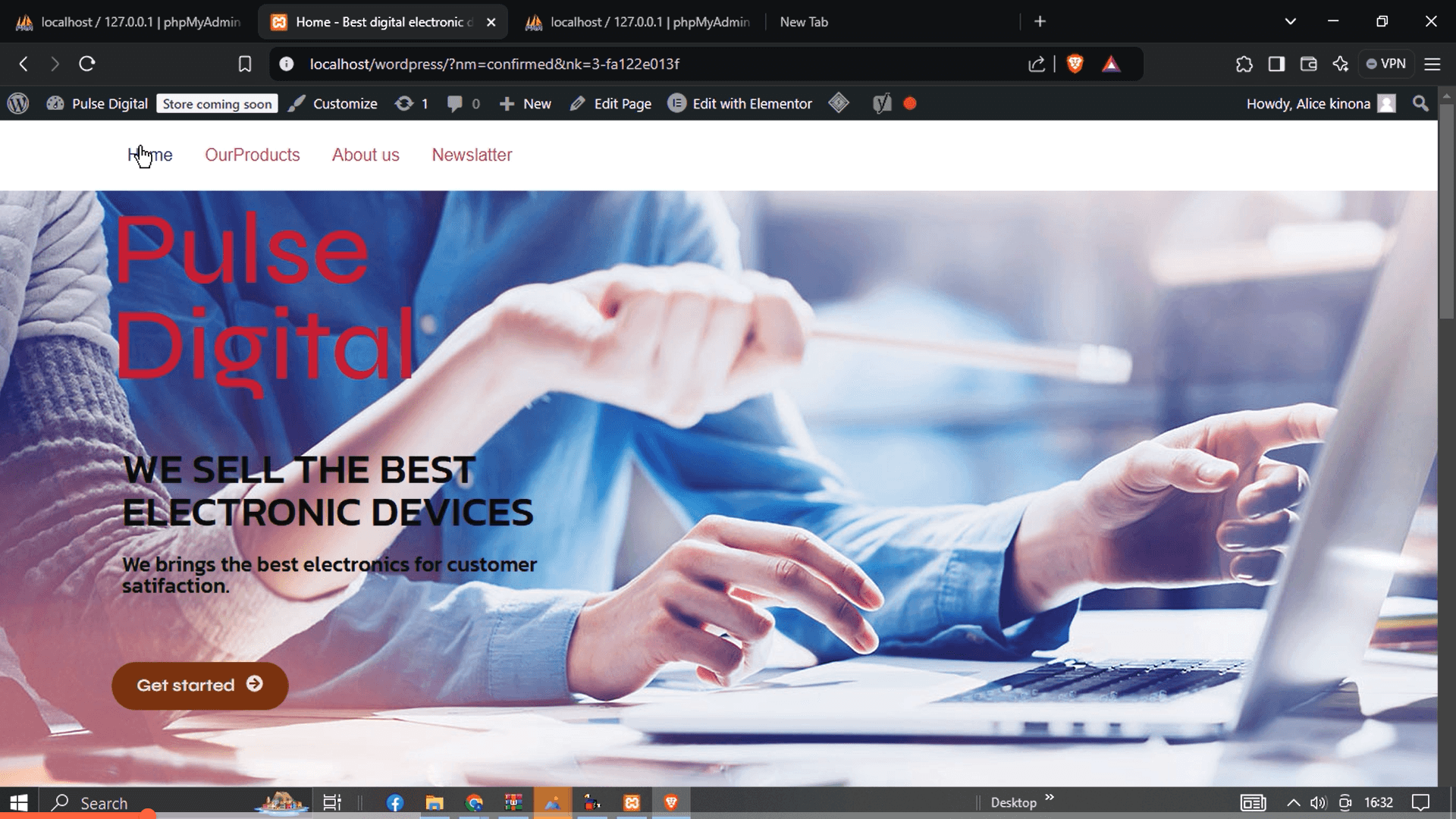 Electronic Shop UI screenshot