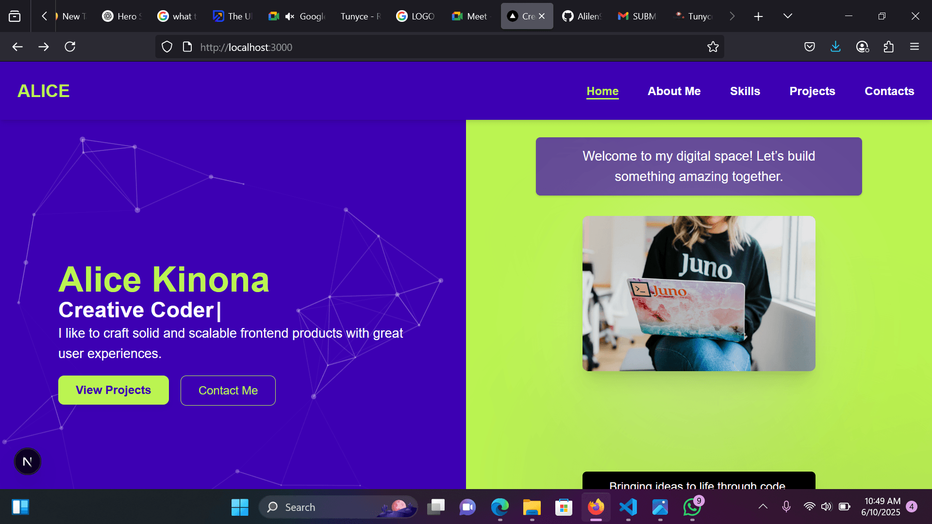 Portfolio Website screenshot
